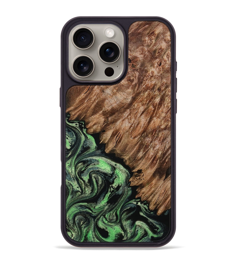 iPhone 16 Pro Max Wood Phone Case - Zada (Green, 800364)