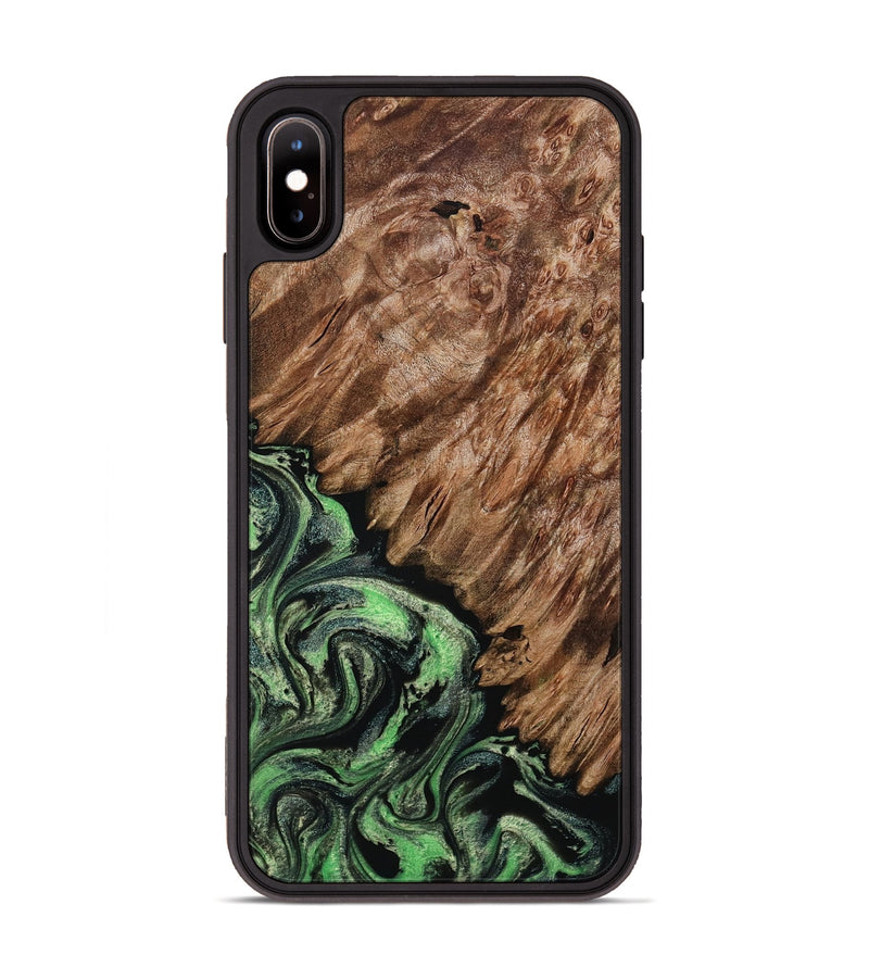 iPhone Xs Max Wood Phone Case - Zada (Green, 800364)
