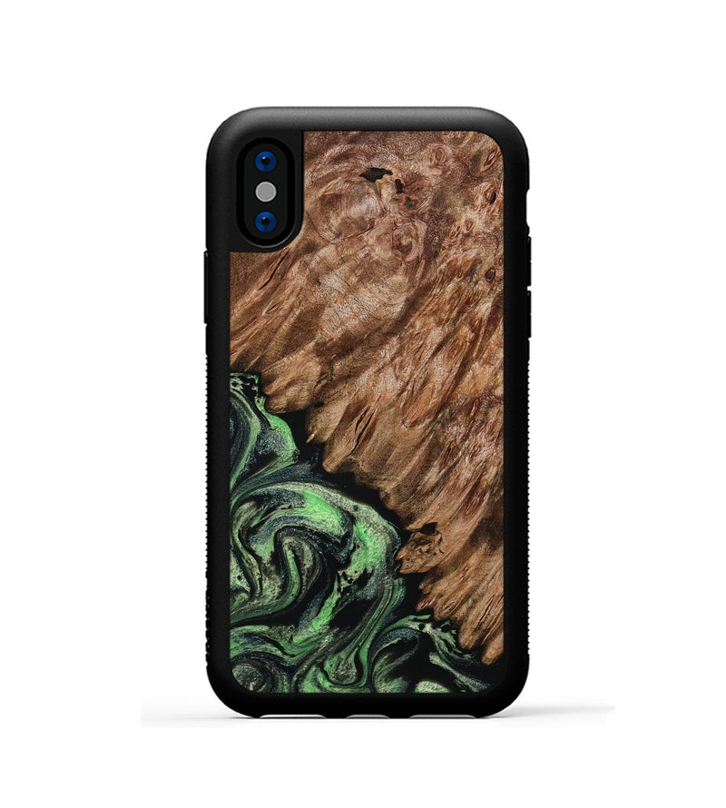 iPhone Xs Wood Phone Case - Zada (Green, 800364)