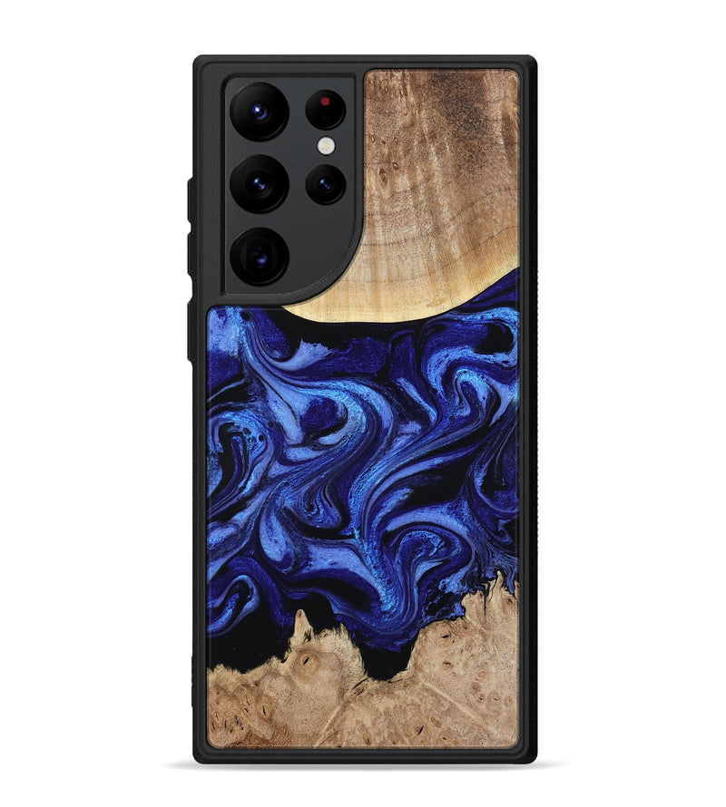 Galaxy S22 Ultra Wood Phone Case - Racheal (Blue, 800369)