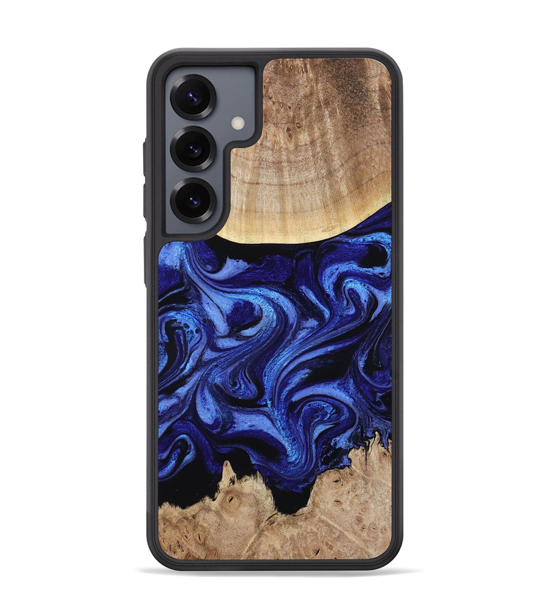 Galaxy S25 Plus Wood Phone Case - Racheal (Blue, 800369)
