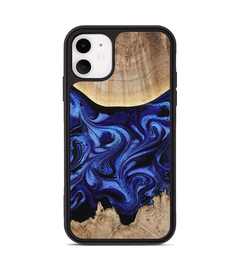 iPhone 11 Wood Phone Case - Racheal (Blue, 800369)