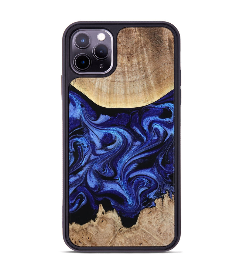 iPhone 11 Pro Max Wood Phone Case - Racheal (Blue, 800369)