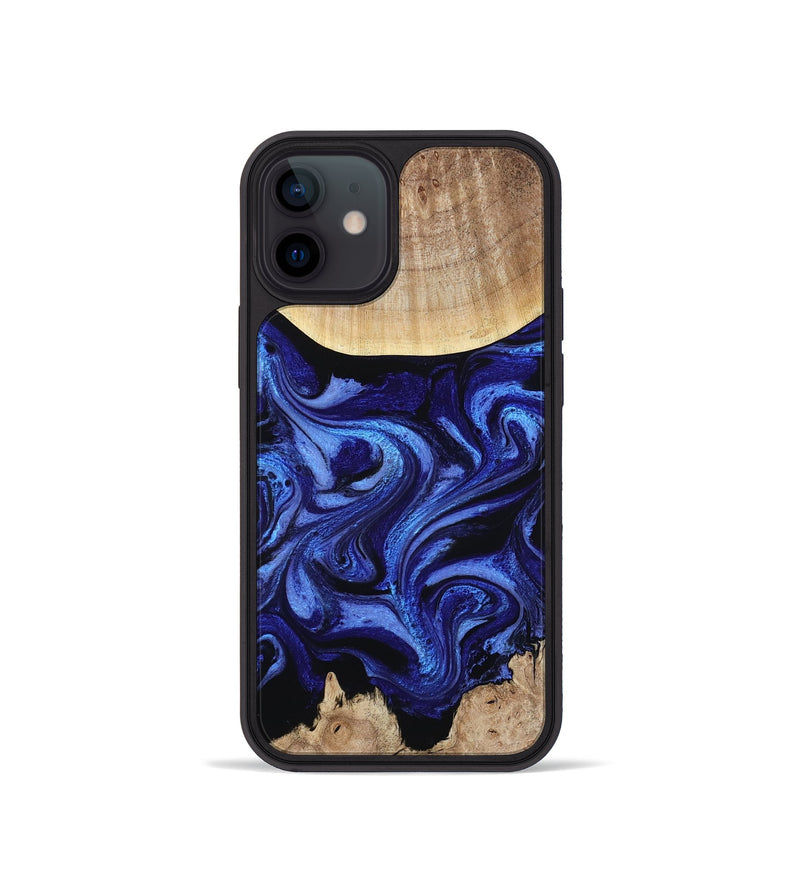 iPhone 12 mini Wood Phone Case - Racheal (Blue, 800369)