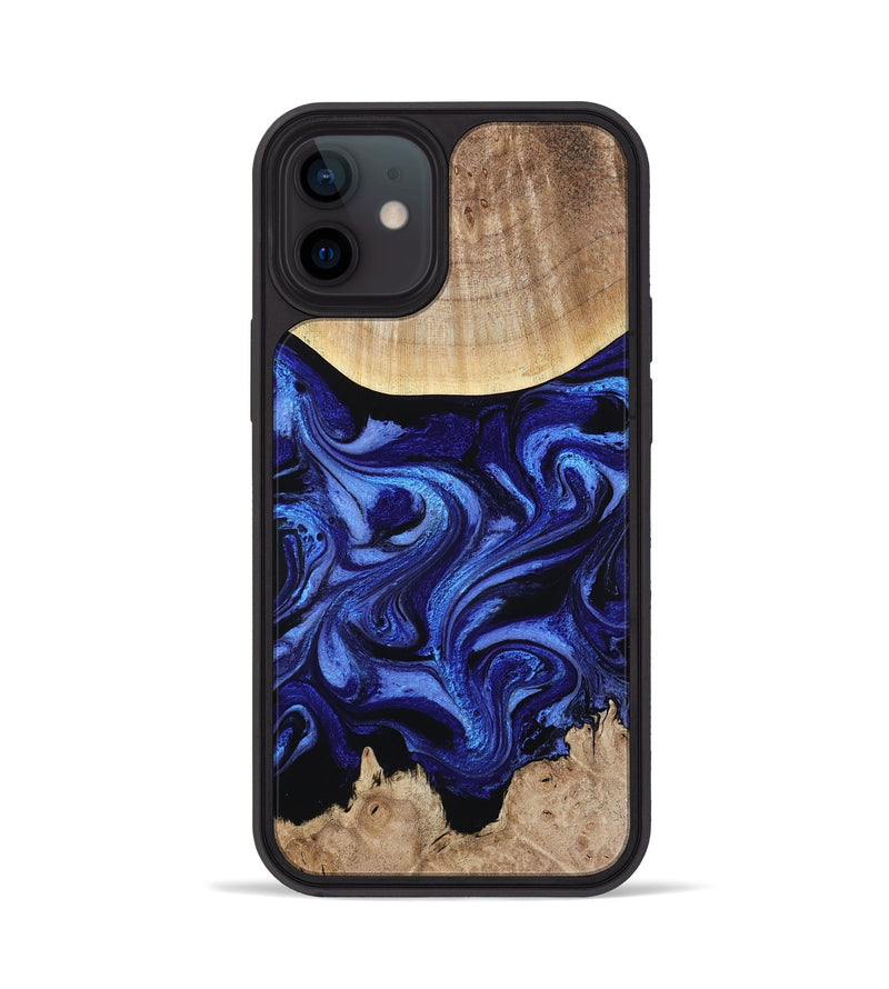 iPhone 12 Wood Phone Case - Racheal (Blue, 800369)