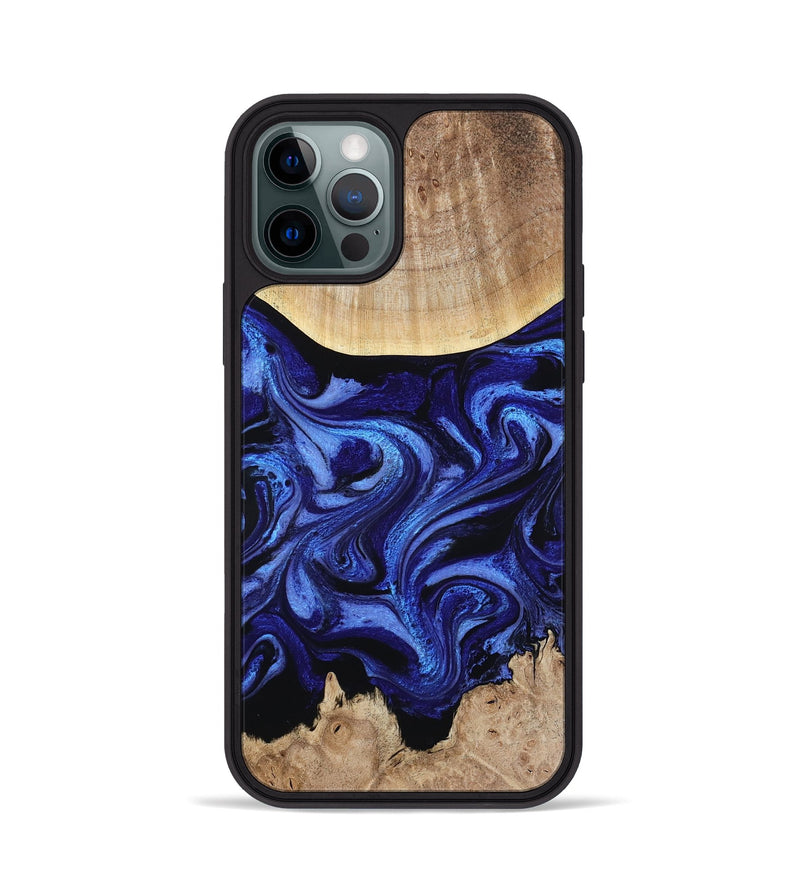 iPhone 12 Pro Wood Phone Case - Racheal (Blue, 800369)