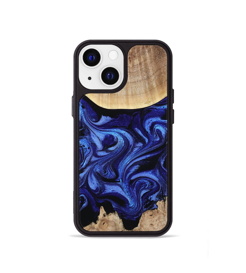 iPhone 13 mini Wood Phone Case - Racheal (Blue, 800369)