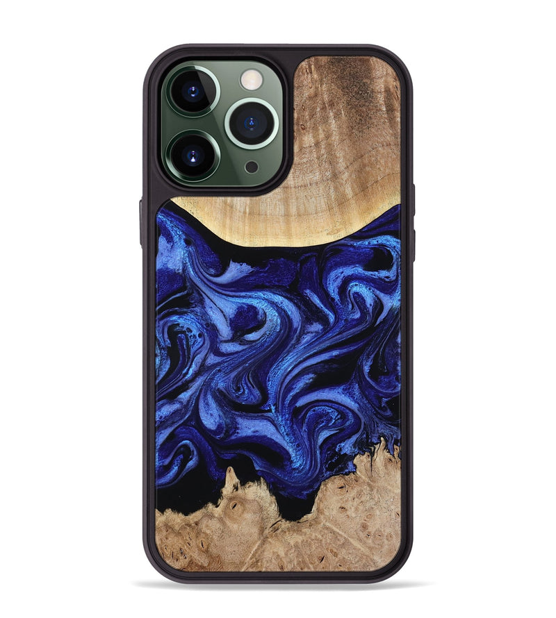 iPhone 13 Pro Max Wood Phone Case - Racheal (Blue, 800369)
