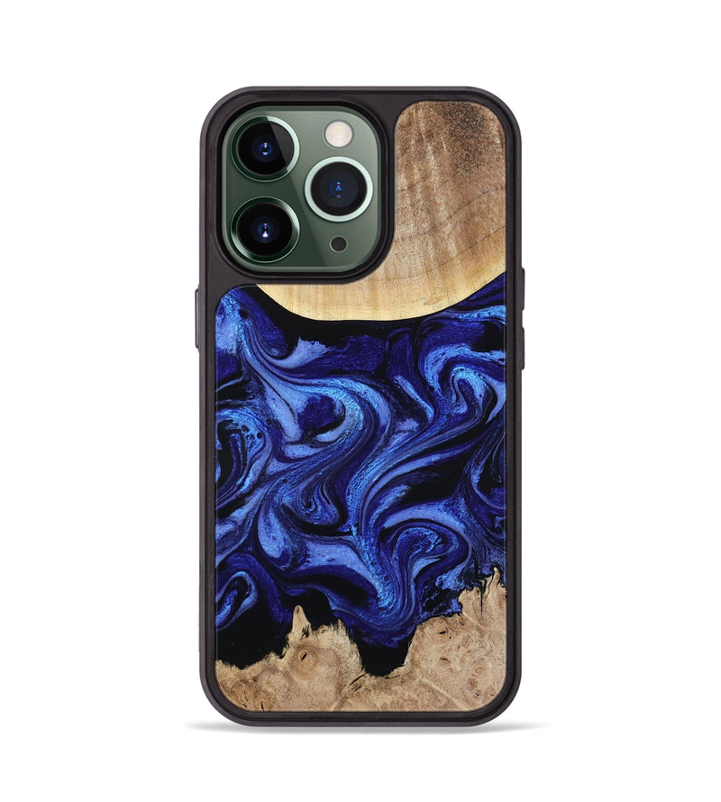 iPhone 13 Pro Wood Phone Case - Racheal (Blue, 800369)