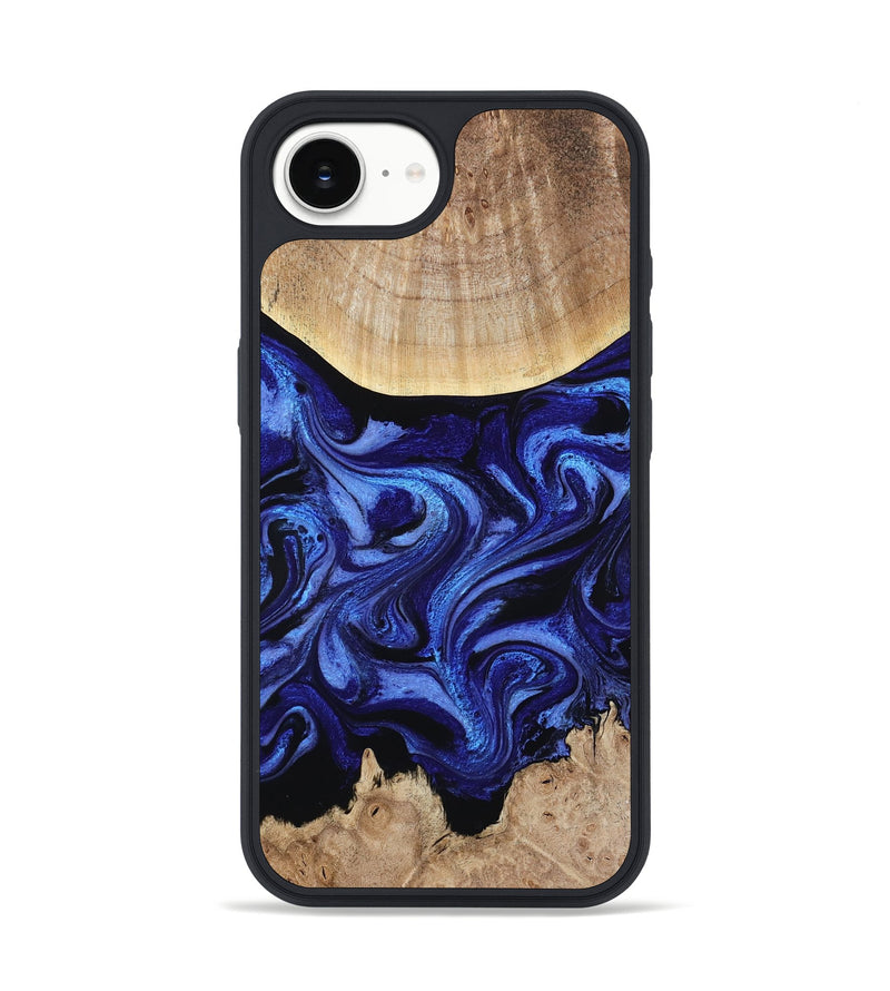 iPhone 16e Wood Phone Case - Racheal (Blue, 800369)