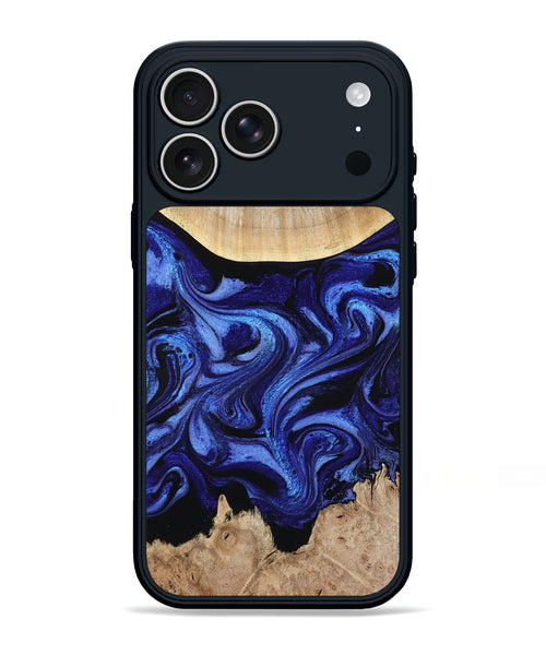 iPhone 17 Pro Max Wood Phone Case - Racheal (Blue, 800369)