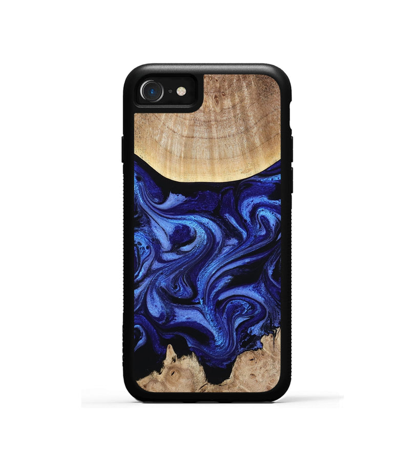 iPhone SE Wood Phone Case - Racheal (Blue, 800369)