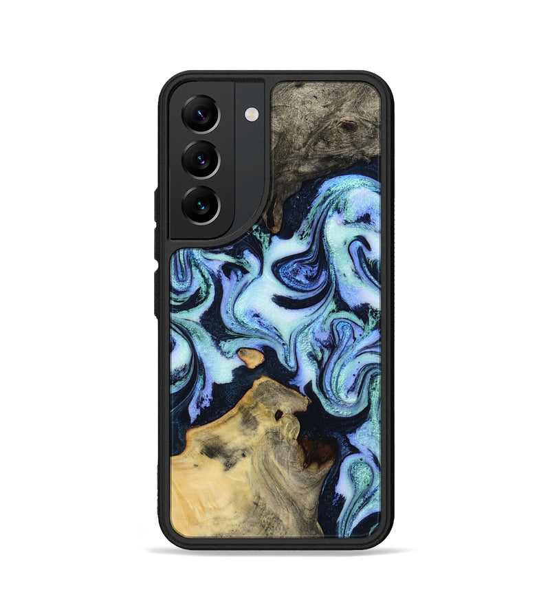 Galaxy S22 Wood Phone Case - Myrtie (Blue, 800370)