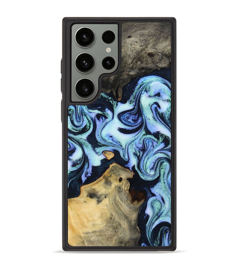 Galaxy S23 Ultra Wood Phone Case - Myrtie (Blue, 800370)