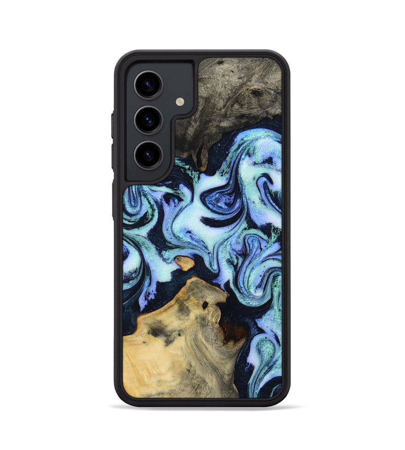 Galaxy S24 Wood Phone Case - Myrtie (Blue, 800370)