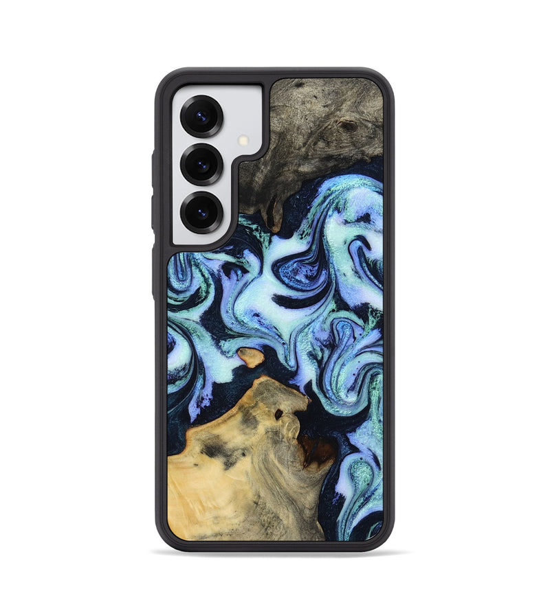 Galaxy S25 Wood Phone Case - Myrtie (Blue, 800370)