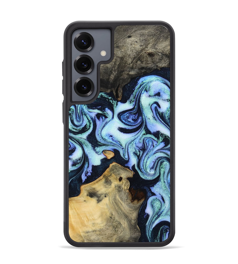 Galaxy S25 Plus Wood Phone Case - Myrtie (Blue, 800370)