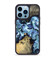iPhone 14 Pro Max Wood Phone Case - Myrtie (Blue, 800370)