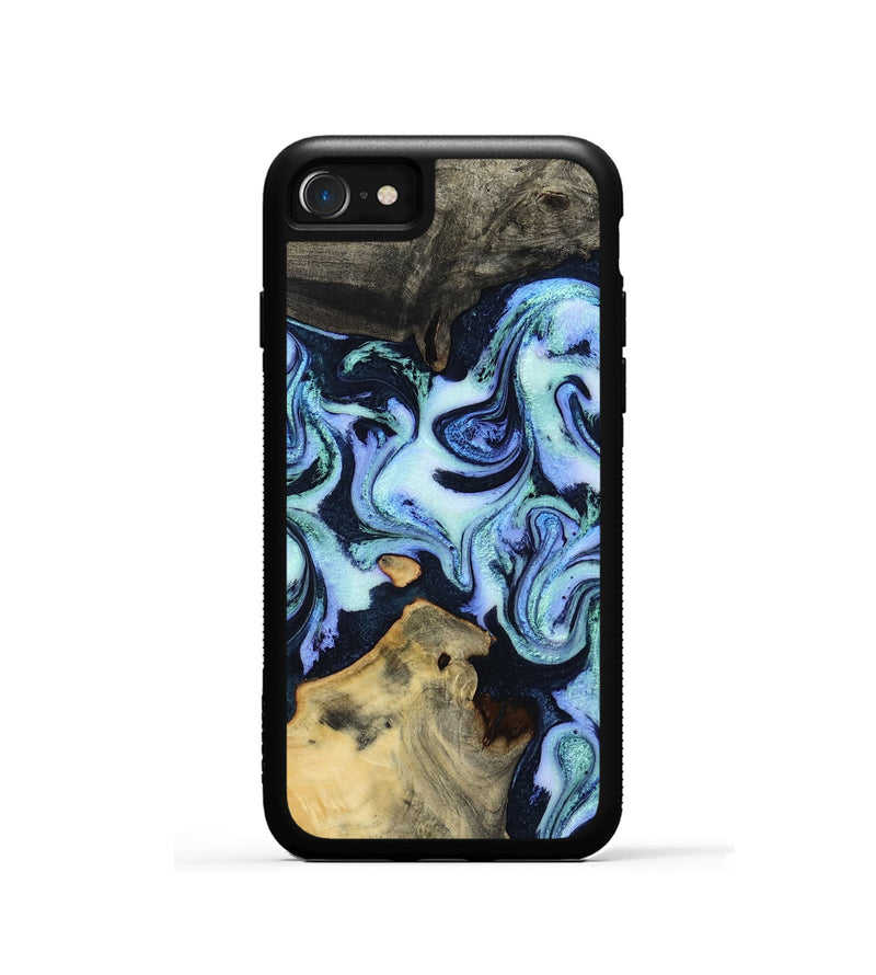 iPhone SE Wood Phone Case - Myrtie (Blue, 800370)