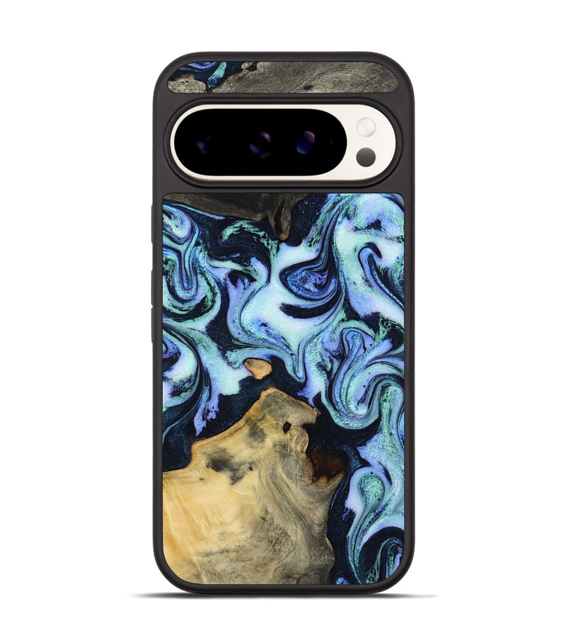Pixel 9 Pro Wood Phone Case - Myrtie (Blue, 800370)