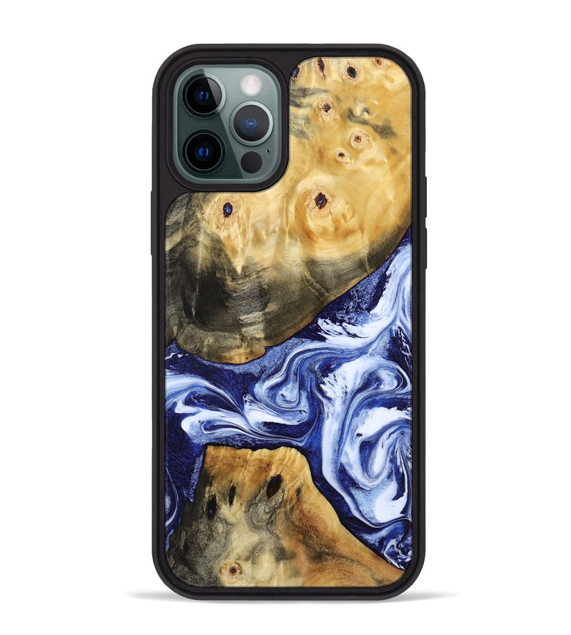 iPhone 12 Pro Max Wood Phone Case - Tanner (Blue, 800373)