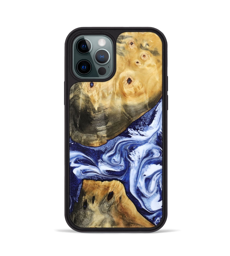 iPhone 12 Pro Wood Phone Case - Tanner (Blue, 800373)