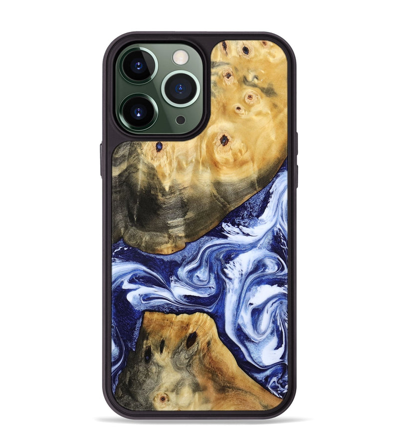 iPhone 13 Pro Max Wood Phone Case - Tanner (Blue, 800373)