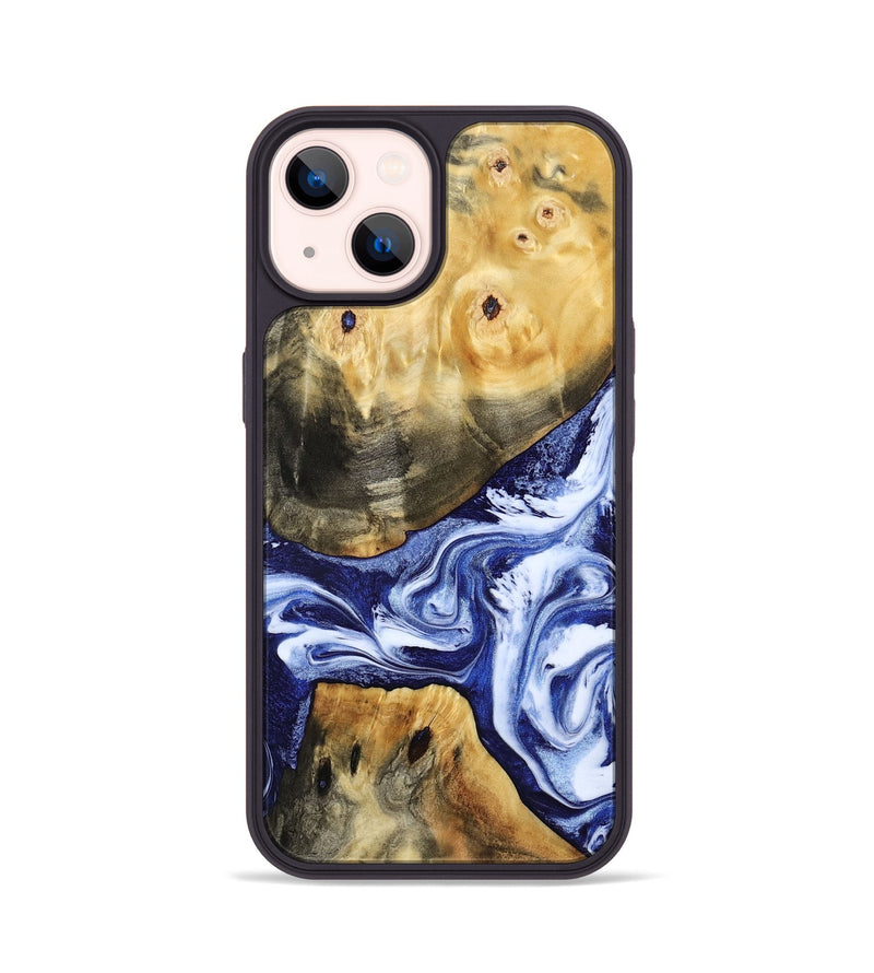 iPhone 14 Wood Phone Case - Tanner (Blue, 800373)