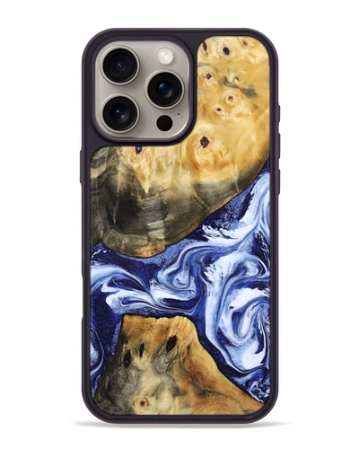 iPhone 16 Pro Max Wood Phone Case - Tanner (Blue, 800373)