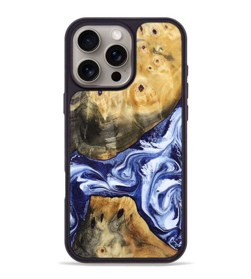 iPhone 16 Pro Max Wood Phone Case - Tanner (Blue, 800373)