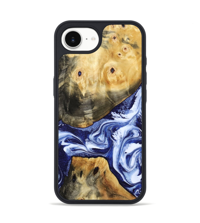 iPhone 16e Wood Phone Case - Tanner (Blue, 800373)