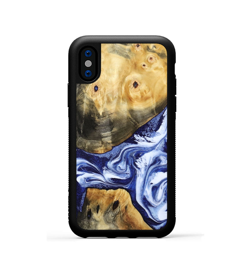 iPhone Xs Wood Phone Case - Tanner (Blue, 800373)