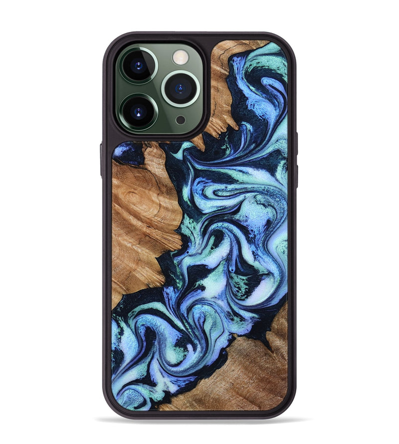 iPhone 13 Pro Max Wood Phone Case - Marilee (Blue, 800374)