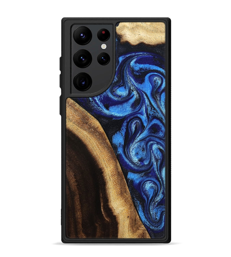 Galaxy S22 Ultra Wood Phone Case - Mylie (Blue, 800377)