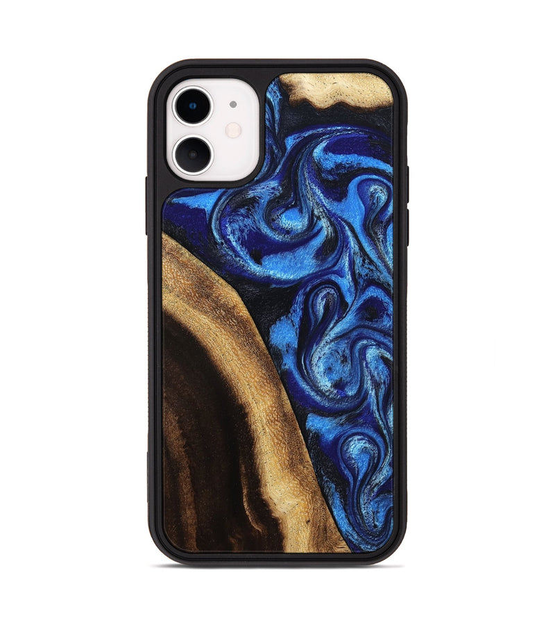 iPhone 11 Wood Phone Case - Mylie (Blue, 800377)