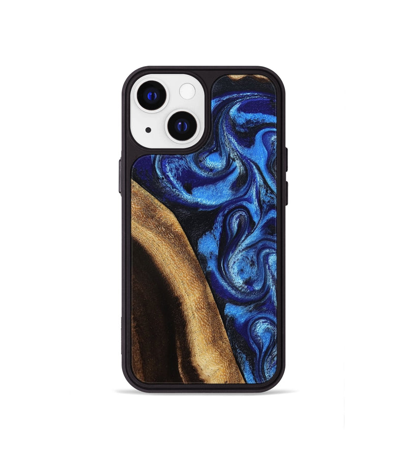 iPhone 13 mini Wood Phone Case - Mylie (Blue, 800377)