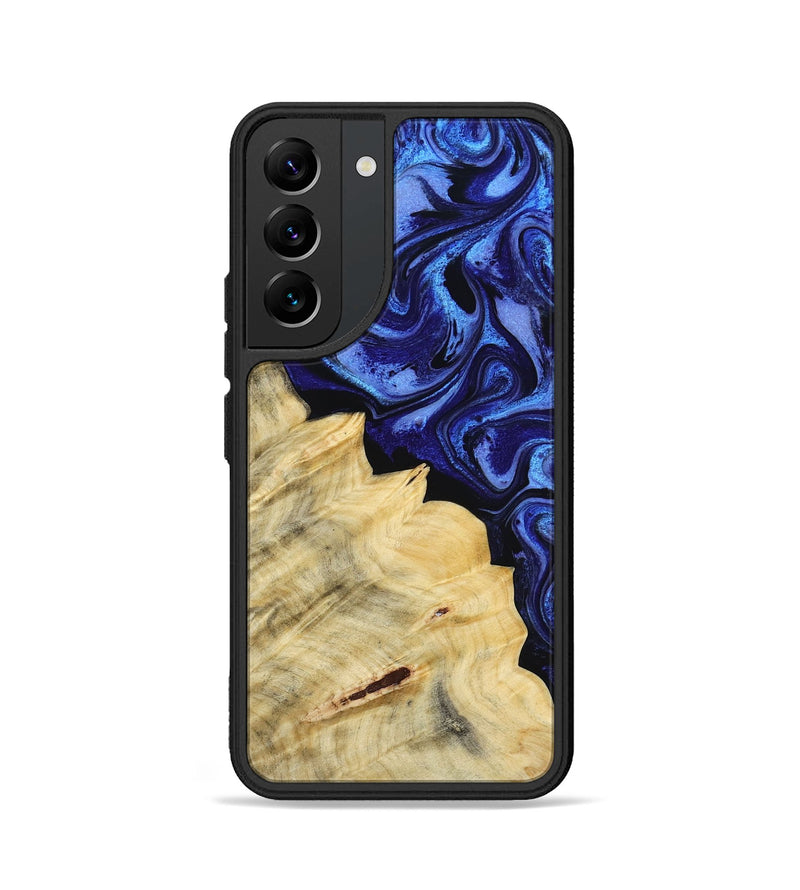 Galaxy S22 Wood Phone Case - Shawn (Blue, 800379)