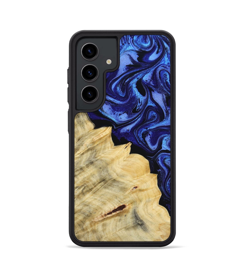 Galaxy S24 Wood Phone Case - Shawn (Blue, 800379)