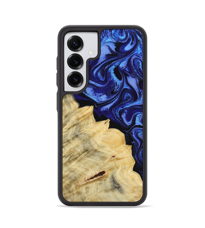 Galaxy S25 Wood Phone Case - Shawn (Blue, 800379)