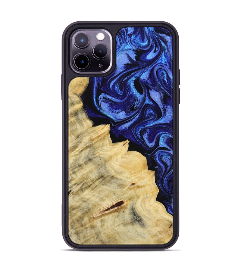 iPhone 11 Pro Max Wood Phone Case - Shawn (Blue, 800379)