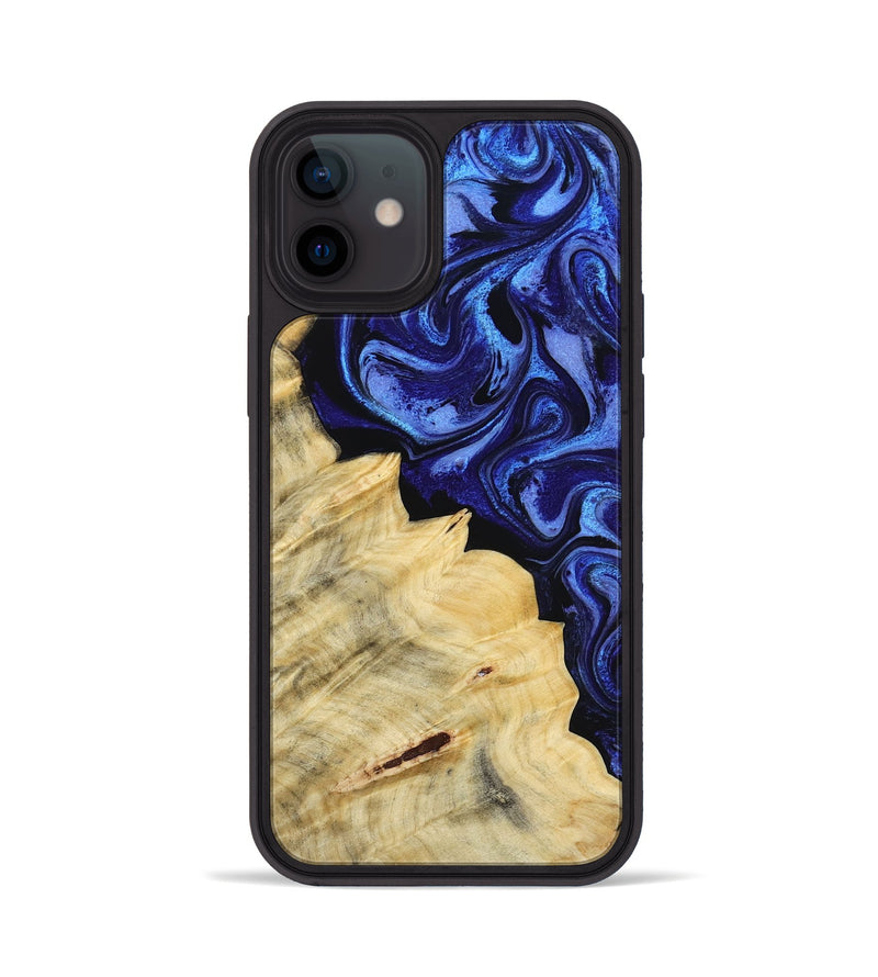 iPhone 12 Wood Phone Case - Shawn (Blue, 800379)