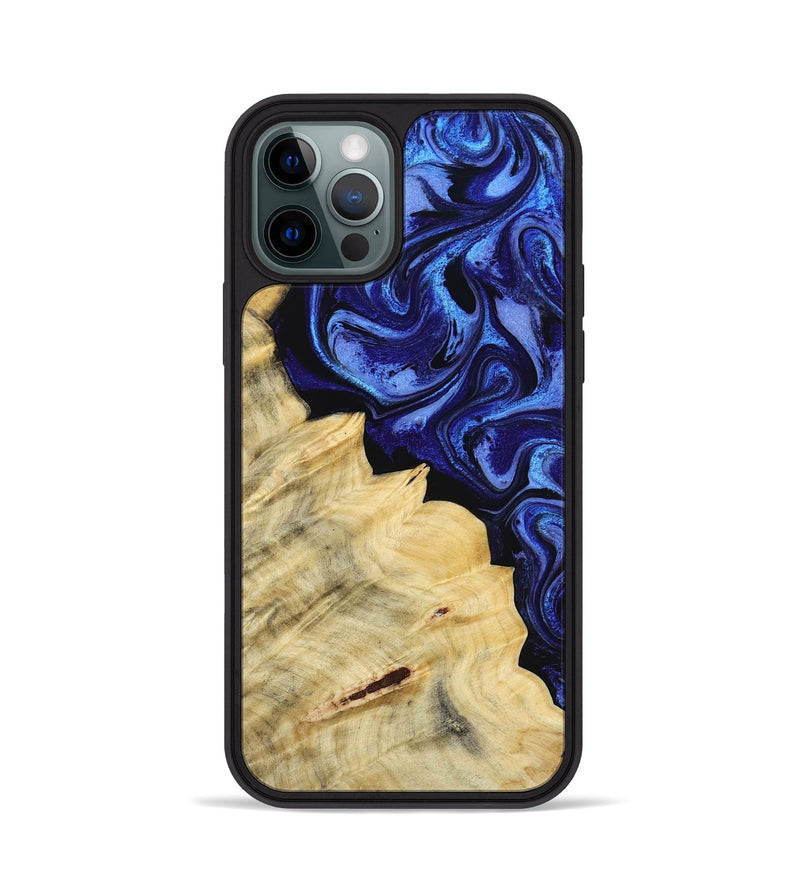 iPhone 12 Pro Wood Phone Case - Shawn (Blue, 800379)