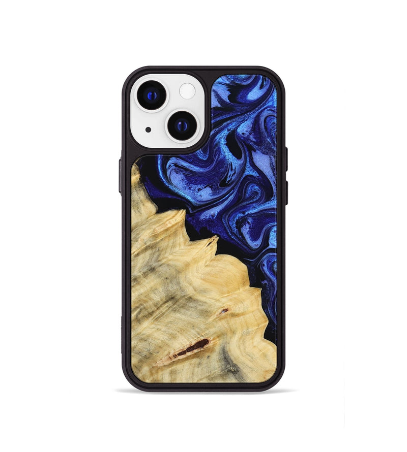 iPhone 13 mini Wood Phone Case - Shawn (Blue, 800379)