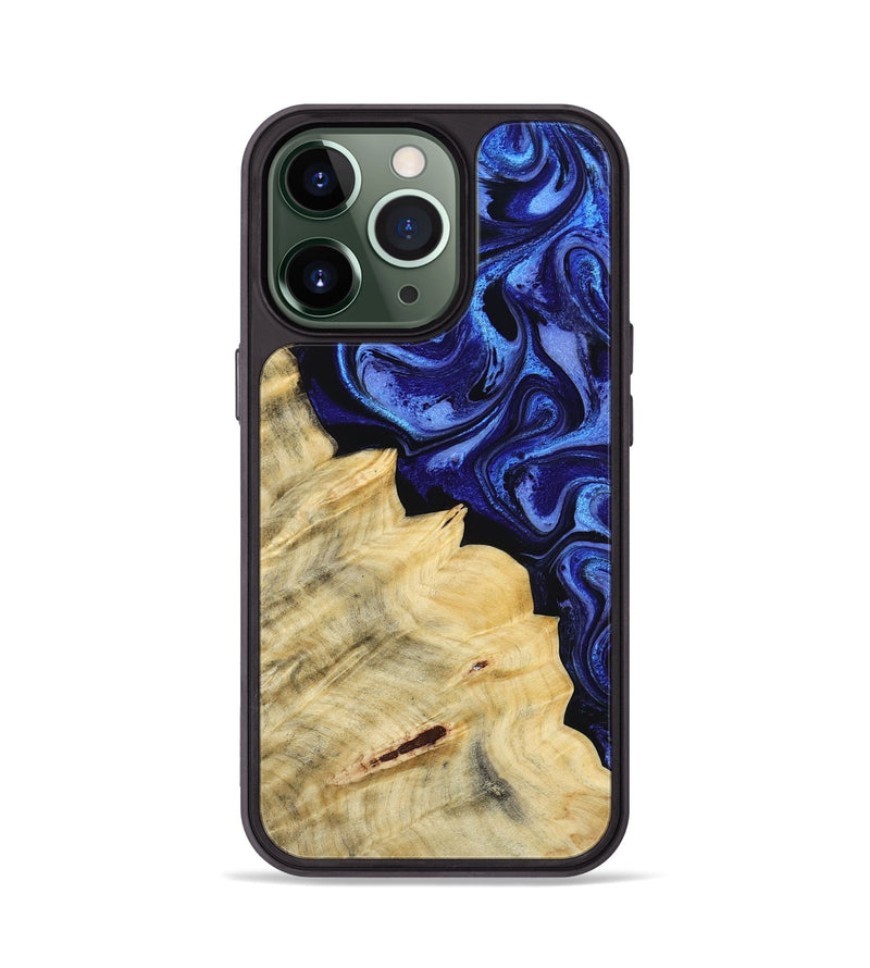iPhone 13 Pro Wood Phone Case - Shawn (Blue, 800379)