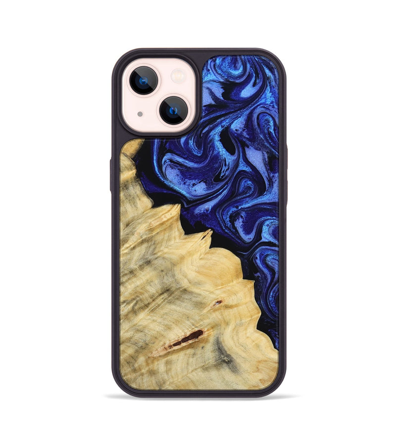 iPhone 14 Wood Phone Case - Shawn (Blue, 800379)