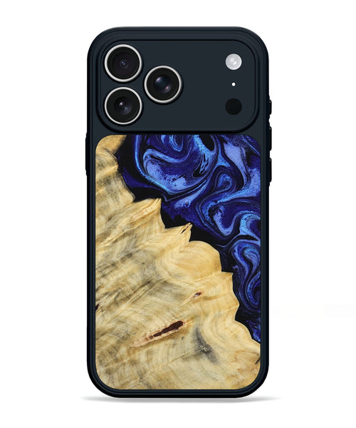 iPhone 17 Pro Max Wood Phone Case - Shawn (Blue, 800379)