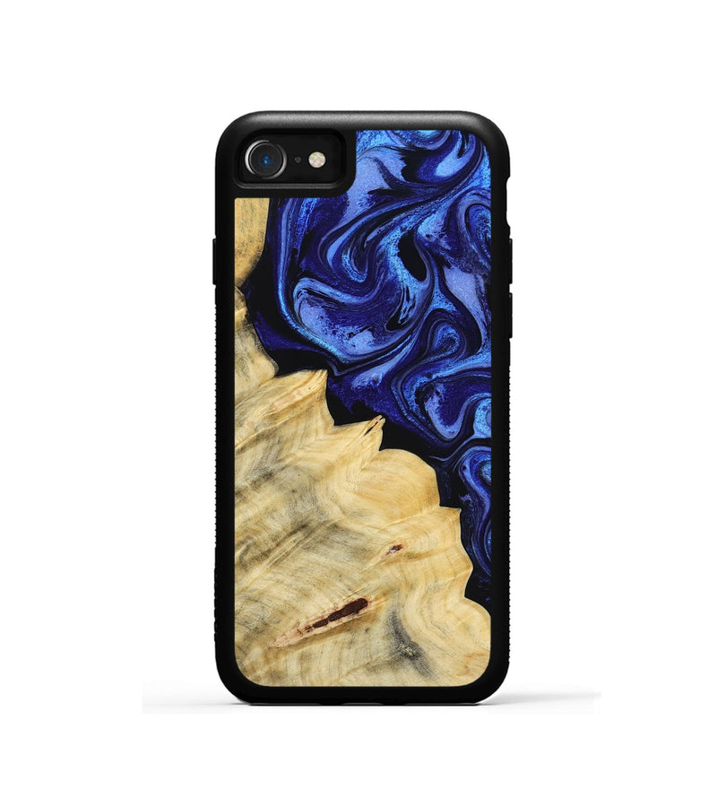 iPhone SE Wood Phone Case - Shawn (Blue, 800379)