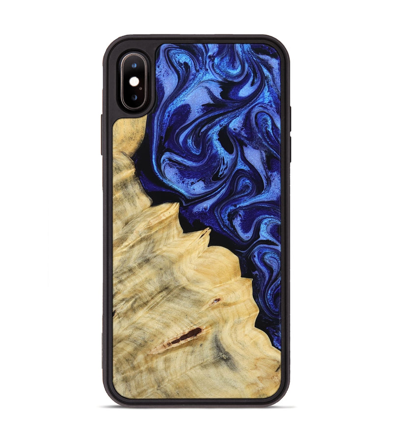iPhone Xs Max Wood Phone Case - Shawn (Blue, 800379)