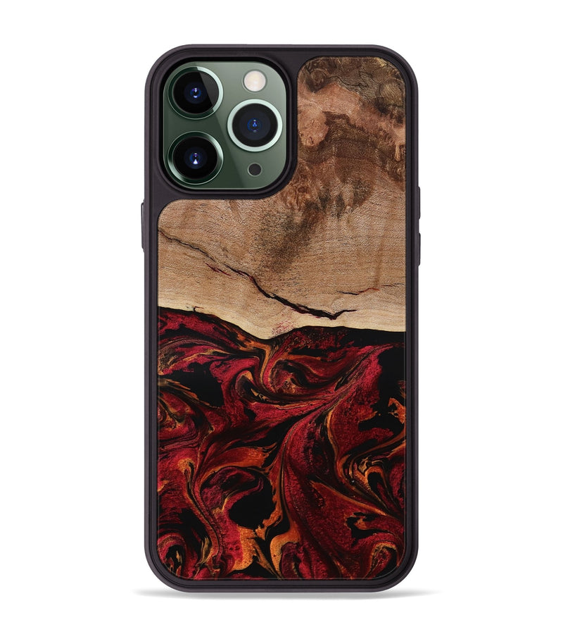 iPhone 13 Pro Max Wood Phone Case - Dewitt (Red, 800381)