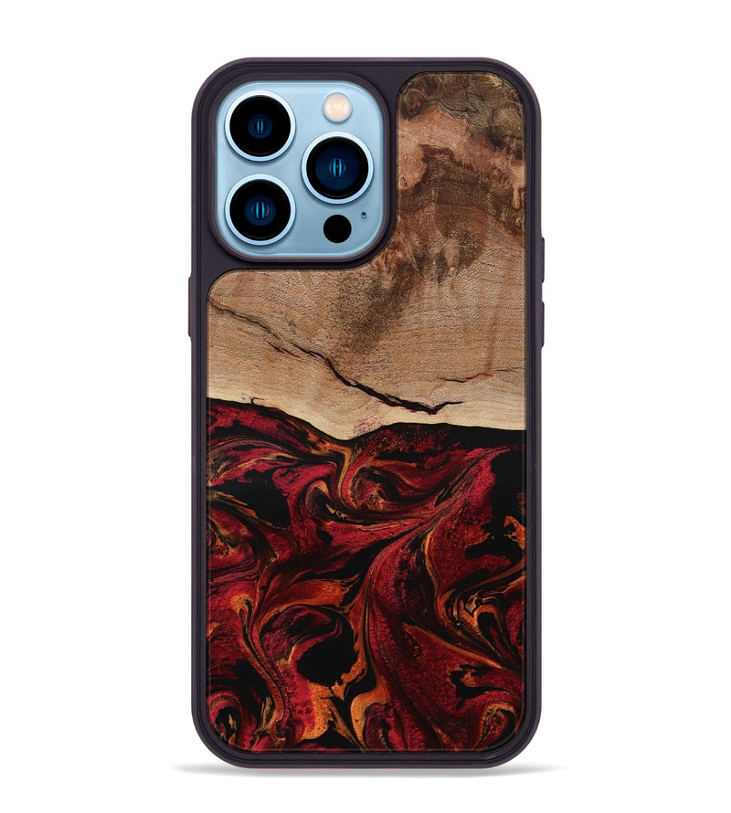 iPhone 14 Pro Max Wood Phone Case - Dewitt (Red, 800381)